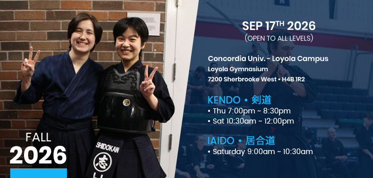 Shidokan Kendo and Iaido - Fall 2026 Registration